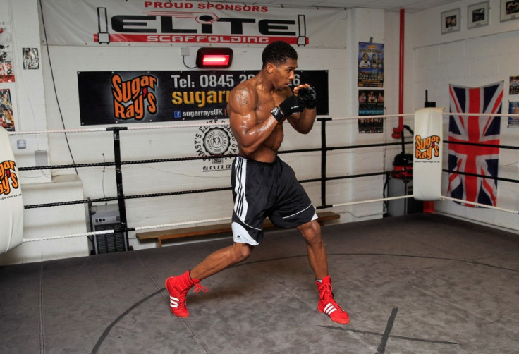 Anthony Joshua during boxing training
