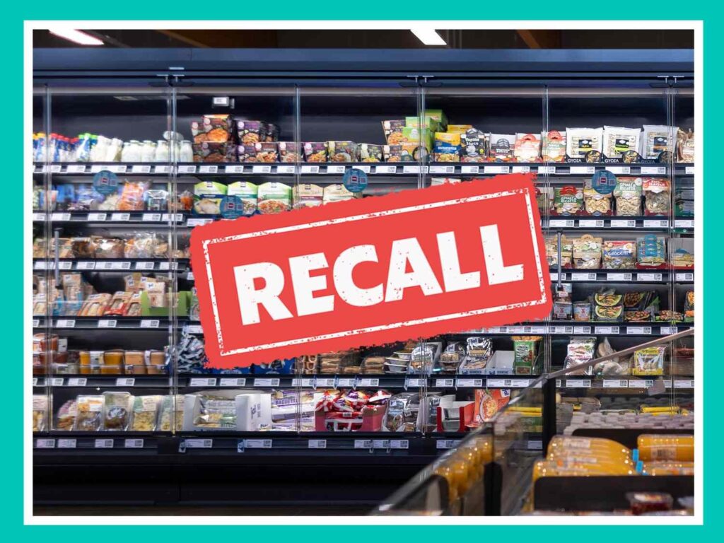 Grocery store recall notice posted for customers