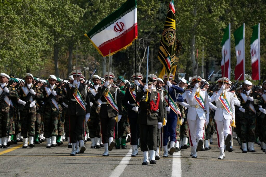 Iranian military parade showcasing defense forces