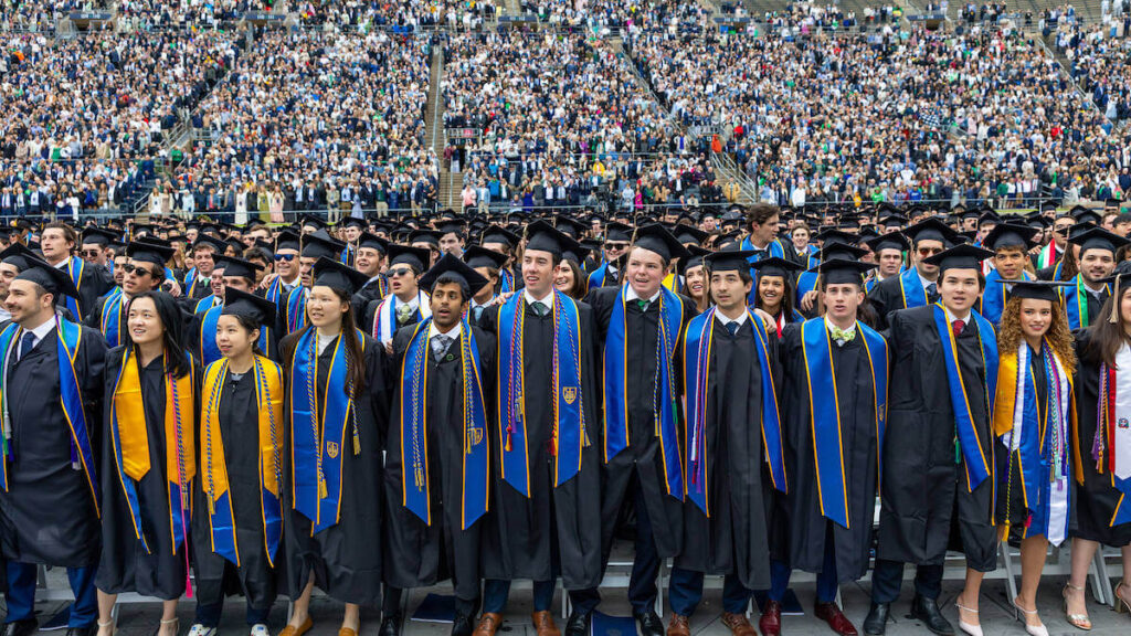 College graduates during commencement ceremony