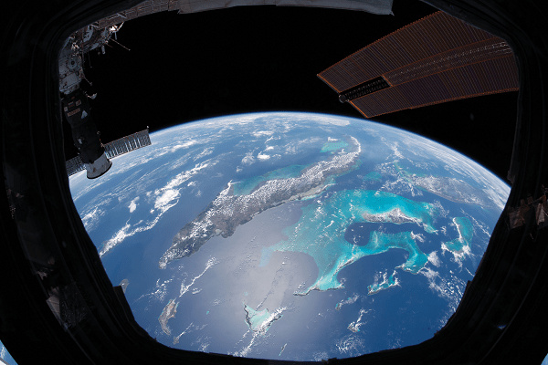 Earth as seen from orbiting space station