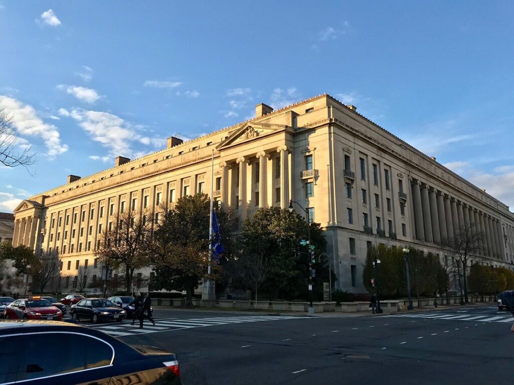 US Department of Justice building exterior